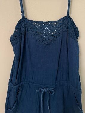 Free People Blue Beaded Romper